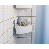 Mikasso Quick Vantuzlu Plastik Duş Sepeti 30X20X17 cm Köşe Banyo Düzenleyici Raf Beyaz Duş Rafı 005665 Plast - Çok Renkli