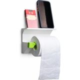 Mikasso Raflı Duvara Monte Tuvalet Kağıdı Askılığı | Telefon & Yedek Rulo Koyma Alanlı Modern Banyo Aparatı - Çok Renkli
