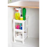 Mikasso Rafty-73-1 Tekerlekli 3 Katlı Düzenleyici- Banyo Mutfak Organizer Raf - 35,5 x 22 x 48 Cm- Beyaz Pla - Çok Renkli