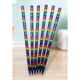 Mikasso Rainbow Kurşun Kalem 6 Lı Set Black Line Hb Parlak Gövde Rengi Yumuşak Yazım Çok Renkli