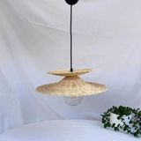 Mikasso Rattan Hasır Avize 2katlı(Siyah Duylu) Japon Bohem Iskandinav Natural Salon Mutfak Kafe Aydınlatma H - Çok Renkli
