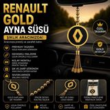Mikasso Renault Gold Araç Ayna Süsü Püsküllü Dikiz Aynası Dekoratif Oto Aksesuarı 1 Adet - Çok Renkli
