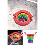 Mikasso Renkli 6 Kademeli Lavabo Süzgeci Katlanabilir Mutfak Gider Tıpası Evye Banyo Filtre Plastik