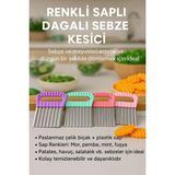 Mikasso Renkli Saplı Dalgalı Sebze Kesici – Paslanmaz Çelik Crinkle Bıçak Paslanmaz Çelik