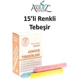 Mikasso Renkli Tebeşir 15'li Set Tozsuz Renkli Tebeşir Sarı - Çok Renkli