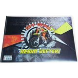 Mikasso Resim Defteri Karton Kapak 15 Yaprak 35 x 50 cm Karton Spiralli Çizgisiz Orta Boy Beyaz Resim Defter - Çok Renkli
