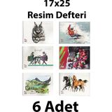 Mikasso Resim Defteri Spiralli Karton Kapak 17X25 cm 15 Yaprak 6 Adet Karton Spiralli Çizgisiz Küçük Boy Çok - Çok Renkli