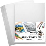 Mikasso Resim Kağıdı 25X35 100 Lü 100 gr 1 Paket 25*35 Resim Kartonu - Çok Renkli