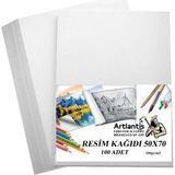 Mikasso Resim Kağıdı 50X70 100 Lü 100 gr 1 Paket 50*70 Resim Kartonu - Çok Renkli