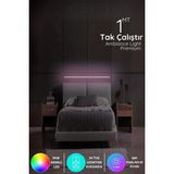 Mikasso Rgb LED Abajur Aplik Gece Lambası Lambader Renkli Uzaktan Kumandalı Işık - Ledtube3 Plastik Mavi - Çok Renkli