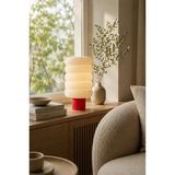 Mikasso Riva Modern Tasarım Ateş Kırmızı Abajur – 35CM - Salon ve Sehpa Lambası Plastik Kırmızı - Çok Renkli