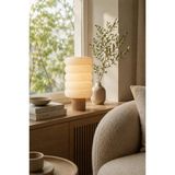 Mikasso Riva Modern Tasarım Bej Abajur – 35CM - Salon ve Sehpa Lambası Plastik Bej - Çok Renkli