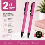 Mikasso Rubber Gövde Tükenmez Kalem 2'li Set Pembe - Çok Renkli