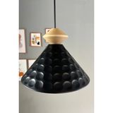 Mikasso Rumy Siyah Tekli Ahşap Topaç Başlık Avize Sarkıt Ofis Showroom Salon Mutfak Avizeleri Metal 1 E27 Si - Çok Renkli