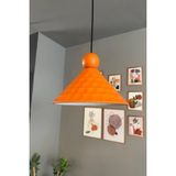 Mikasso Rumy Tekli Avize Turuncu Boncuk Başlık Sarkıt Ofis Showroom Salon Mutfak Avizeleri Metal 1 E27 Turun - Çok Renkli