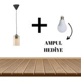 Mikasso Rustik Akrilik Sarı Mika Cam Tekli Sarkıt Avize (Ampul Hediyedir) Plastik 1 E27 Sarı Salon / Oturma - Çok Renkli