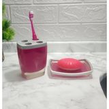 Mikasso Sabunluk Diş Firçalik 2 Li Banyo Seti,gri Pembe Poliresin Reçine Gri - Çok Renkli