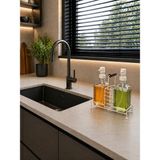 Mikasso Sabunluk - Metal Standlı Ahşap Saplı 2*500 ml - Beyaz Cam Beyaz - Çok Renkli