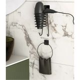 Mikasso Sağlam Yapışkanlı Siyah Saç Kurutma Makinesi Askısı ve Havluluk 2li Set Banyo Askısı Siyah