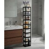 Mikasso Sakura 10 Katlı Banyo Rafı Siyah Plastik Siyah - Çok Renkli