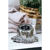 Mikasso Şamdan Mumluk Dekoratif Mumluk Tealight Mumluk Gümüş Eskitme Renk Model 31 Gümüş Reçine - Çok Renkli