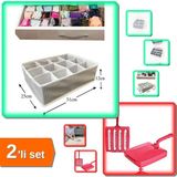 Mikasso Saplı El Gırgırı 4 Fırçalı + Pratik Çekmece Organizer 12 Bölmeli Düzenleyici - 2li Set G2Y7Z2 Çok Re - Çok Renkli