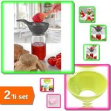Mikasso Saplı Kavanoz Hunisi - Konserve Reçel Hunisi Geniş Ağızlı - 2li Set D1L6T5 Plastik