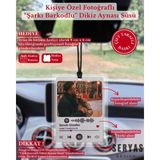 Mikasso Şarkı Barkodlu Kişiye Özel Fotoğraflı Dikiz Aynası Süsü Araba Hediyesi Sevgililer Günü Hediyesi - Çok Renkli
