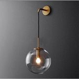 Mikasso Sarkıt Modern Glop Camlı Aplik Metal 1 E27 Altın Salon / Oturma Odası - Çok Renkli