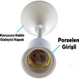 Mikasso Sarkıt Porselen Tij Aydınlatma Duy E27 Beyaz 220 Volt