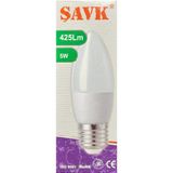Mikasso Şavk 5W (37W) 3000K (Sarı Işık) E27 Duylu LED Mum Ampul