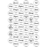 Mikasso Şeffaf 78 Adet Yuvarlak Baharat Bakliyat Kavanoz Etiketi -4 cm x 4 cm Sticker Ahşap