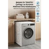 Mikasso Şeffaf Kapaklı Pvc Çamaşır ve Kurutma Makinesi Örtüsü – Şeffaf Kapaklı, Kumaş Dokulu, Su Geçirmez Pl - Çok Renkli