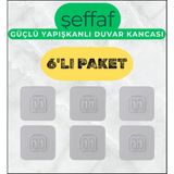 Mikasso Şeffaf Kendinden Güçlü Yapışkanlı Mutfak, Kahve Köşesi Banyo, Duş Çok Amaçlı Kancalı Askı Beyaz
