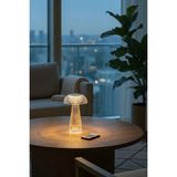 Mikasso ® Şeffaf Mantar Model LED Masa Lambası –kumandalı Şarjlı, Dokunmatik, Rengarek Işık Modlu Deko Plast - Çok Renkli