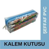 Mikasso Şeffaf Pvc Kalem Kutusu Mavi Fermuarlı Tek Bölmeli Standart Mavi Kalemlik Plastik Mavi - Çok Renkli