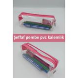 Mikasso Şeffaf Pvc Kalem Kutusu Tek Bölmeli Şeffaf Kalemlik Pembe Kalemlik Plastik Turuncu - Çok Renkli