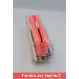 Mikasso Şeffaf Pvc Kalem Kutusu Tek Bölmeli Şeffaf Turuncu Kalemlik ,turuncu Kalem Kutusu Plastik Turuncu - Çok Renkli