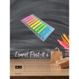 Mikasso Şeffaf Renkli Postit Yapışkan Not Kağıdı Işaret Post-It 6 Yapışkanlı Not Kağıdı Dayanıklı Pet Malzem - Çok Renkli