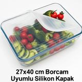 Mikasso Şeffaf Silikon Dikdörtgen Strec Borcam Kapağı Plastik Beyaz
