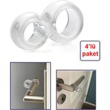 Mikasso Şeffaf Silikon Plastik Kapı Kolu Tutucu, Durdurucu, Pencere Tamponu, Stoperi (4 Adet)