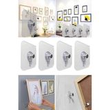 Mikasso Şeffaf Yapışkan Askı Fotoğraf Çerçevesi Mutfak Banyo Duvar Askı Kanca Tablo Askısı Gri