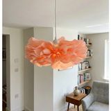 Mikasso Şeftali Renk 30 cm Midi Boy Çiçek Avize – Beyaz El Yapımı Dekoratif Modern Minimalist Tasarım 1 Beli - Çok Renkli