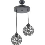 Mikasso Selçuklu Top Motif Yıldız Ferforje Model Retro Rustik Sarkıt Avize Metal 2 E27 Beyaz Salon / Oturma - Çok Renkli
