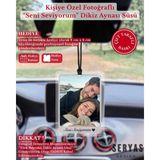 Mikasso Seni Seviyorum Kişiye Özel Fotoğraflı Dikiz Aynası Süsü Araba Hediyesi Sevgililer Günü Hediyesi - Çok Renkli