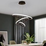 Mikasso Senna Oturma Odası Salon Yatak Odası Siyah 3lü Beyaz Ledli Avize Alüminyum 3 E27 Siyah Salon / Oturm - Çok Renkli