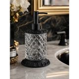 Mikasso Serra Premium Cam Metal Taban Sıvı Sabunluk Cam Siyah - Çok Renkli