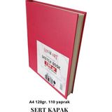 Mikasso Sert Kapak Eskiz Çizim Defteri- A4 120GR. 110 Yaprak Sert Düz Çizgisiz Orta Boy Kırmızı Resim Defter - Çok Renkli