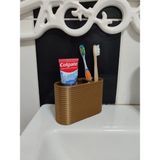 Mikasso Set Üstü Diş Fırçalık Plastik Gold Plastik Altın - Çok Renkli