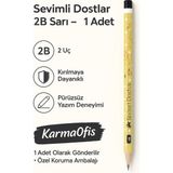 Mikasso Sevimli Dostlar 2b Kurşun Kalem – Çocuklar Için Desenli Kalem | 1 Adet | Sarı Sarı - Çok Renkli